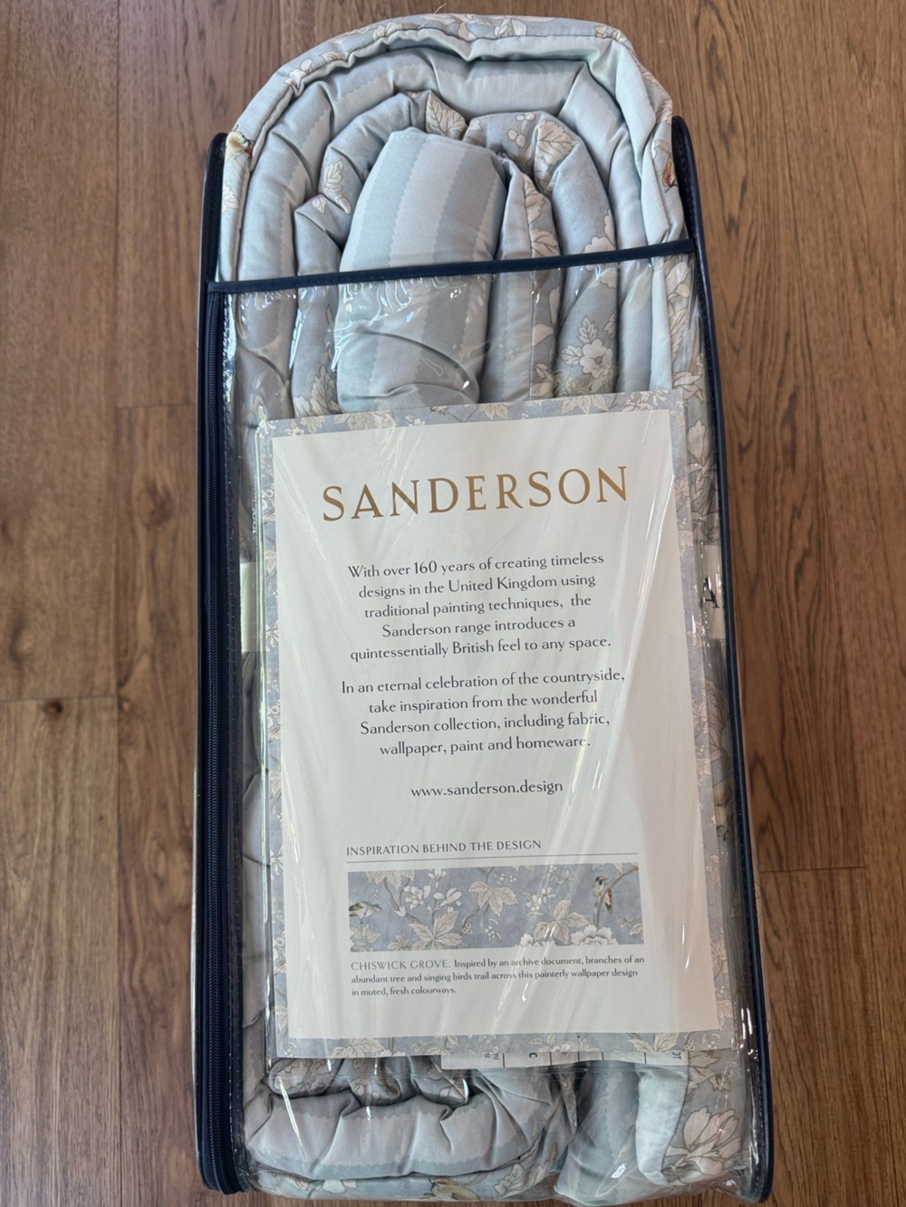 🎉LAST PIECE🎉Sanderson Blue Floral Luxury Cotton Reversible Comforter Set - Picture 6 of 10